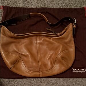 Coach Cognac Leather Crescent Shoulder Bag